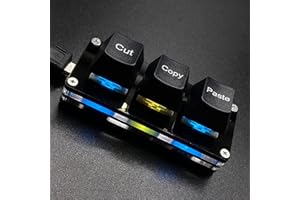 BTXETUEL Mini 3 tasti Cut Copy Paste Keyboard Ctrl X C V Tasto di scelta rapida Tastiera RGB Macro Pad Gaming Tastiera meccanica OSU Tastiera programmabile per lavorare e giocare (nero)