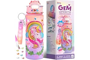 Klever Kits Kreatives Bastelspielzeug-Set,Wasserflaschen-Dekorationmit Einhorn für Kinder,Kunst und Bastel Geschenksets für Mädchen im Alter von 6,7,8,9,10,11,12Jahren,Geburtstagsgeschenk