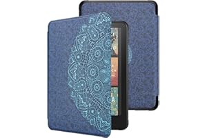 WALNEW Case for 7" All-New Kindle Paperwhite 12th Gen 2024 and Kindle Colorsoft Signature Edition, Premium PU Leather Protective Cover for Kindle Paperwhite with Auto Wake/Sleep (Totem Flowers)
