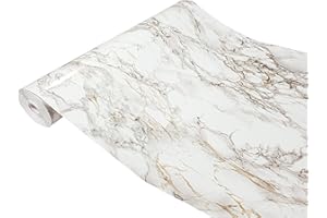 DECOMEISTER Folia klejowa rolka samoprzylepna okleina meblowa imitacja kamienia samoklejąca blaty stoły meble dekoracja imitująca naturalny kamień 67,5x490 cm Marmur Cortes Brąz