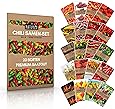 20er Chili Samen Set von Naturlie, 20 Sorten Chilisamen mild bis sehr scharf, Chili Set für Balkon, Garten, Gewächshaus, Hochbeet - Premium Chilisortiment