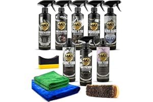 MAX DETAIL-LAB - Detailing Pack - Kit Limpieza Coche Accesorios Incluidos, Productos Limpieza Exterior e Interior, Limpia Lla