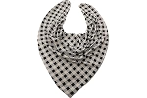 Oooly Dooly Bibs Adult Dribble Bib Bandana Special Needs 2 Pack 1 x Black/White Check 1 x Navy/White Check