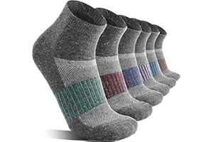 MOSEY KOSY 6 Paires de Chaussettes en Laine Mérinos pour Hommes et Femmes Thermiques Respirantes pour Randonnée Marche Course Travail et Hiver