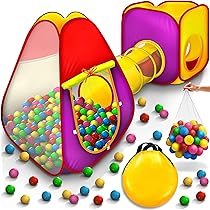KIDUKU® kinderspeeltent 100 ballen opbergtas speelhuis ballenbak kasteel voor binnen en buiten (roze