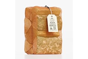 LOG-DELIVERY Log Barn Kiln-Dried Birch Hardwood Logs - Approx. 9.5kg (1 x 30L Net). Dry Firewood for Wood Burner, Grate, Fire Pit