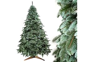 Evergreen Tree® Sztuczna choinka 230 cm – sztuczna choinka klasy premium, 100% formowana wtryskowo, ze stojakiem z naturalnego drewna, wyprodukowano w UE
