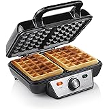 Tristar WF-2195 Cialdiera per Waffle, Acciaio Inossidabile, Nero