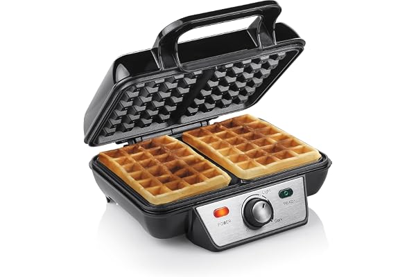 Tristar gaufrier Noir, Acier Inoxydable - 2 gaufres - 1 000 W - WF-2195