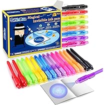 GIFTINBOX Invisible Ink Pen, 16PCS Invisible Ink Pens with UV