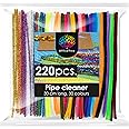 OfficeTree 220 x Pipe Cleaners for Craft - 30 Colours - Coloured Pipe Cleaner - 30 Colours Long Pipe Cleaners for Cleaning, Children, DIY & Decorating - Pipecleaners Craft Long