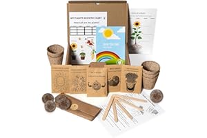 HEALTHY FAMILY Kids Gardening Set, Grow Your own kit for Children, Wildflower Seeds, Garden Set for Kids, Seed Kits for Kids, Kids Survival kit, Childrens Gardening Set, Kids Activity Pack (Grow Your Own Deluxe)