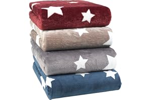 BaSaTex Gwiazdy flausz prześcieradło z gumką zimowe pluszowe Nicky-Teddy Cashmere-Touch | 140x200-160x200 cm | Kolor: taupe