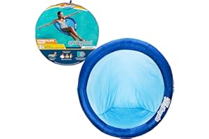 SwimWays Spring Float Papasan Pool Lounger with Hyper-Flate Valve, Inflatable Pool Float, Blue