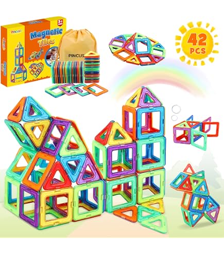 Jeu De Construction Magnétique NorthBeland - 43 Pièces - Enfant 3 à 7 Ans - Cadeau Éducatif