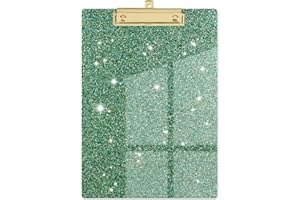 Piasoenc Acryl Klemmbretter, Mode Glitter Klemmbrett, Standard Letter Größe Klemmbrett, A4 Größe 12,5 "x 9", Cute Konfetti Klemmbretter für Frauen, Rose Gold Desk Bürobedarf und Zubehör