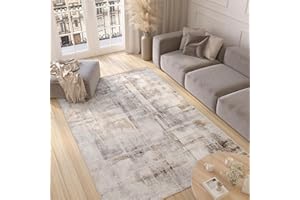 TAPISO Valley Tappeto Soggiorno Pelo Corto Design Moderno Motivo Astratto Sfumato Geometrico Tonalità Beige Gray Salotto Soggiorno Camera Sala Ragazzi Ufficio Oeko-Tex 140 x 200 cm