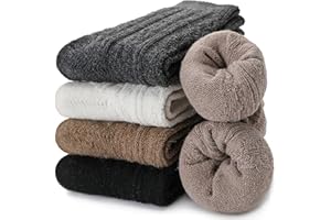 EBMORE Chaussettes Thermiques en Laine de Mérinos pour Femmes Marche Chaudes Épaisses Hiver Confortables Travail Douces Bottes Froides Chaussettes pour Femmes Paquet de 5