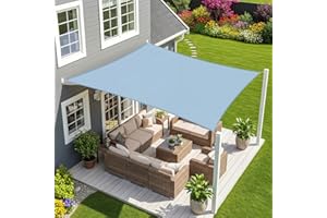 Sunnylaxx 3.5x5m Gris Bleu Tenda a Vela Rettangolare Ombreggiante, Impermeabile Vele Parasole Protezione UV per Esterno, Giardino e Terrazza, Piscina