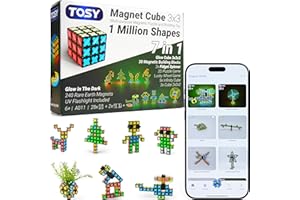 TOSY Magnet Cube 3x3 – 30 Bausteine, 240 Magnete, multifunktional: kreative Bausteine, verwandelbarer Fidget-Spinner, Puzzle-/Infinity-Würfel, Kinder, leuchtendes STEM-Spielzeug