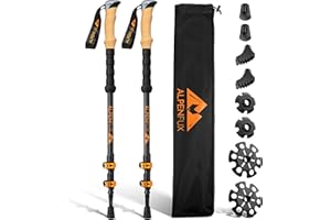 ‎ALPENFUX ALPENFUX® Premium Wanderstöcke Teleskop, Trekkingstöcke, Nordic Walking Stöcke, leicht und verstellbar mit Korkgriff für Damen und Herren