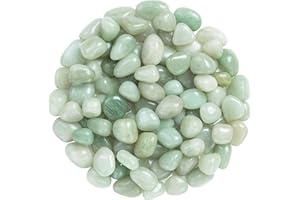 Crocon Green Jade Tumble Stones Set Pocket Crystal Healing Gemstones Tumble Collection Palm Stone Good Luck Charm Gift Craft Home Decor Size: 20-25 mm | 1 LB