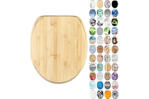 Sanilo Toilet Seat, Stable Hinges, Easy to Mount, Wooden Toilet Seat Bamboo