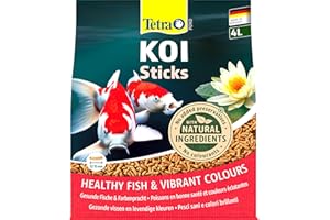 Tetra Pond Koi Sticks, Alimento para todos los peces Koi, para peces sanos, colores intensos y agua transparente, bolsa de 4 L