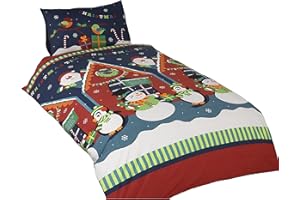 RAPPORT HOME Rapport Santa's Grotto Kids X-Mas Duvet Set, Multi-Colour, Toddler