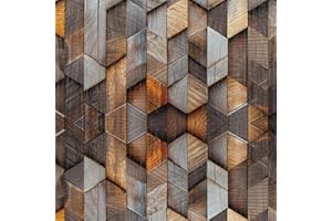 LZH-LP Papier peint autocollant, 44x300CM multicolore, grain de bois, déhoussable et adhésif, papier de contact, ombres lumineuses 3D, film décoratif amovible pour meubles d'armoire