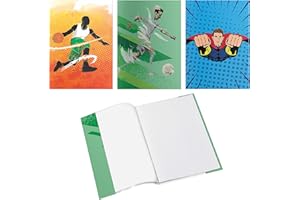 KEÏNELS 3 Copertine Quaderni A4 Colorate Bambino Tema Calcio Super Eroe Basket in PVC - Copertine per Quaderni Quadernoni Libri Scolastici Rigida con Alette - Copertina Quaderno A4 - Foderine Quaderni Bimbo