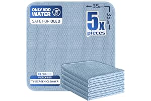 Neolavish® OLED TV Screen Cleaner | Microfiber Cleaning Cloth | 35x35cm | Just add Water | Large 5 Pack | Streak-free | Reusable Towel for Laptop, Tablet, Phone, Monitor, Car | All Display Wipes