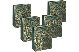 SIGEL GT118 - Juego de 5 bolsas de regalo de papel de gran calidad (26 x 33 cm), color verde