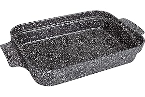 KAMBERG Teglia Per Lasagne, Teglia da Forno 36 x 27.5 x 7 cm, Fusione di Alluminio, Rivestimento in Pietra, Compatibile con Tutti i Piani Cottura, Incluso Quello a Induzione, Senza PFOA