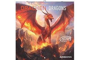 Drachen 2026 - Broschürenkalender 30x30 cm (30x60 geöffnet) - Kalender mit Platz für Notizen - Dragons - Bildkalender - Planer