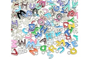 COGCHARGER A-Z Bulk - Dijes de metal con letras doradas, esmaltados, surtidos para llaveros, aretes, collares, pulseras, fabricación de joyas