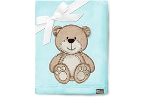 Be Mammy Coperta calda per bambini con peluche regalo per bambino con motivi 3D (Blu Polvere - Orso)