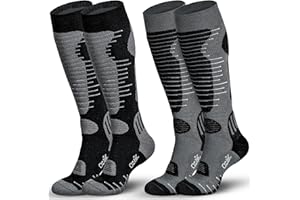 Ozaiic Merino Wollsocken Skisocken für Damen & Herren, Atmungsaktive Kompressionsstrümpfe Thermosocken, Warme Dicke Wintersocken Kniehoch für Outdoor-Sport, Snowboarden