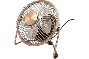 Schallen Mini Portable USB Powered Desktop Office Computer, PC, Mac, Laptop Cooling Desk Table Fan (Copper)