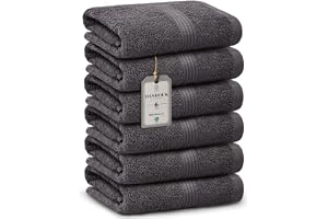 HomeBurg Luxe set med 6 handdukar – mjuk bomull, hög absorptionsförmåga, snabbtorkande, lättskötta, 40×70 cm