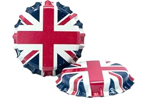 HUGSTER Crown Cap Metal Bottle Tops (26mm-Daraform Liner) Home Brew Beer Bottle - (Various) (Union Jacks, 150)