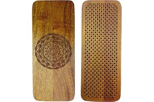 SattesGrün® Sadhu Board aus Mangoholz mit Mandala-Motiv – Handgefertigtes Nagelbrett, 4 Nagelabstände für Yoga, Meditation & Achtsamkeit