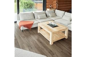 NOVECRAFTO Self Adhesive Floor Planks - 20 Planks Pack Covering 29.92 sq ft / 2.78sqm | Each Stick On Tile Plank Measures 5.9x35.9in (91.4x15.2cm) | Peel And Stick Vinyl Flooring | Brown Wood Effect