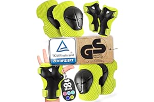 ‎99FLIPS 99FLIPS Knieschoner Kinder 3 Jahre Eislaufschuhe Kinder Schlittschuhschoner FLASH - S/M Grün - Stunt Scooter - Knieschützer Kinder Protektoren skateboard kinder ab 4 jahre