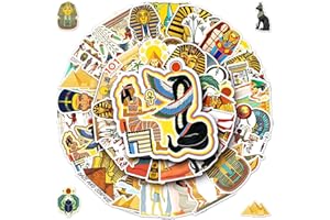 QXWUYAZBRYL 2 X 50 Pegatinas de Egipto, Faraón Egipcio pegatinas, Pegatinas De estilo egipcio, Pirámides stickers, para portátiles, monopatines, equipaje, adolescentes y adultos impermeable stickers