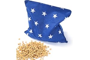 ‎AMILIAN Amilian Kirschkernkissen 22 x 22cm Wärmekissen Wärmekompresse Körnerkissen Kirschkernsack Kirschkern Kissen für Kinder Erwachsene ideal als Massagekissen Kältekissen Sternchen Blau