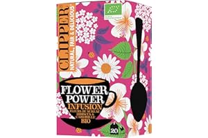 CLIPPER - Infusion Bio - Flower Power - Fleurs de Sureau, Hibiscus & Camomille - 20 Sachets d'Infusion - 1 paquet