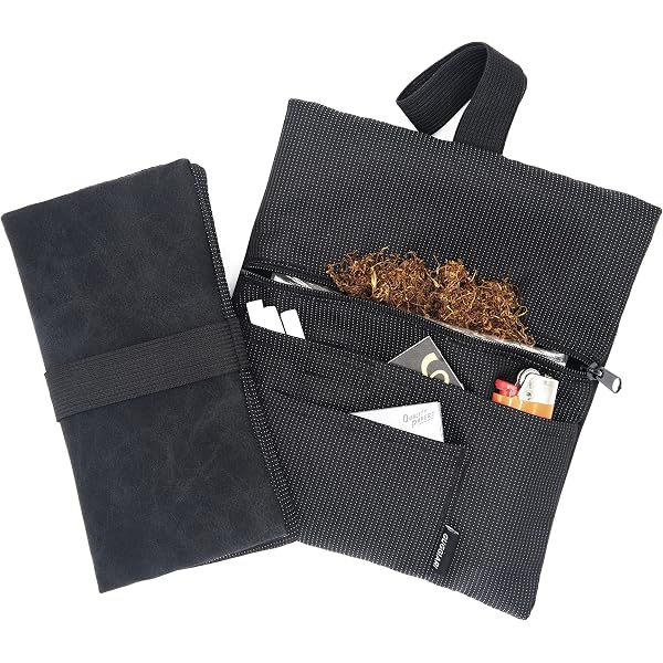 Blague à Tabac Imperméable Et Indéchirable - Capacité 30 à 50g - Compartiments Papier/filtres - Fabriqué En Europe