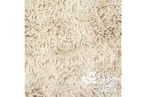 kullaloo Tissu en microfibre à poils longs - Au mètre - 15 mm à 30 mm - 0,5 m (beige/latte)