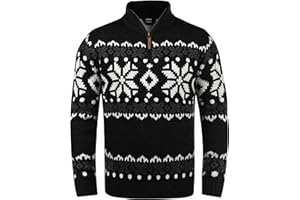 !Solid SDNorwin Herren Strickpullover Troyer Grobstrick Pullover mit Stehkragen